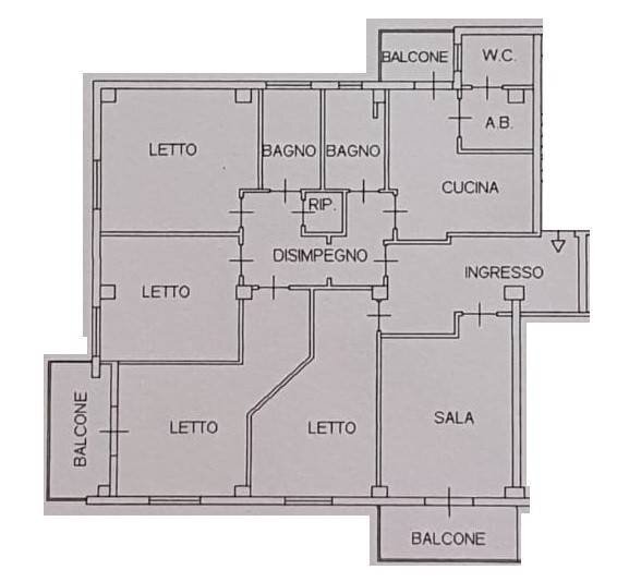 Appartamento via Giovanni Amendola, 53, Sassari - planimetria 1