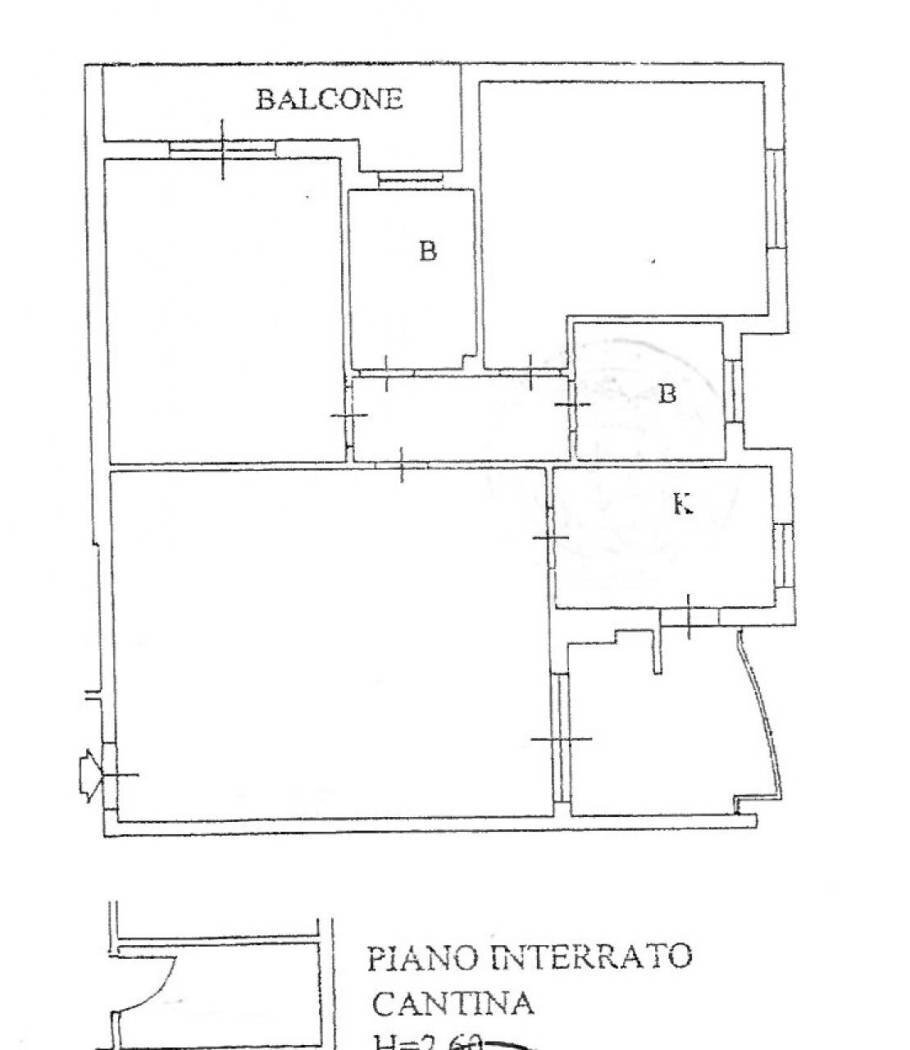 Three-room apartment via Generale Giuseppe Valle, 42, Roma - floor plans 1