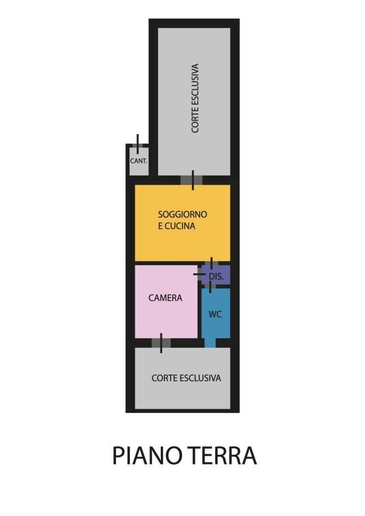 Bilocale via Fratelli Garavini, Russi - planimetria 1