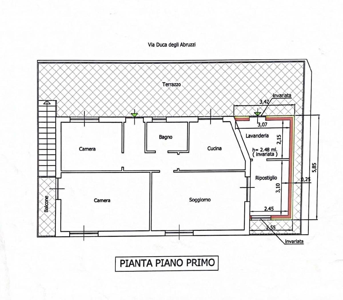 Attico via Duca degli Abruzzi, 142, Sanremo - planimetria 1