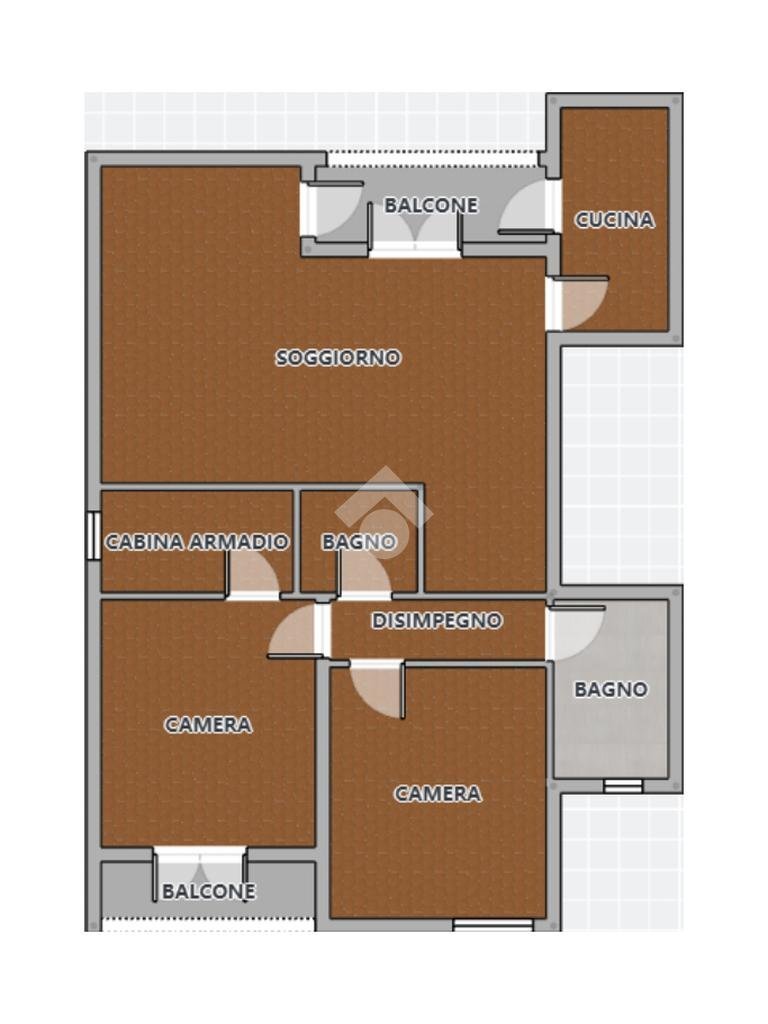 Trilocale appartamento via finzi, Correggio - planimetria 1