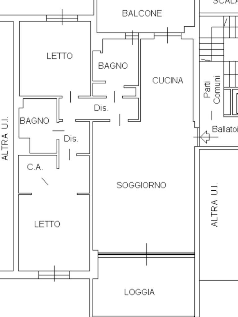 Trilocale via dei longobardi, frazione Milano 3, Basiglio - planimetria 1