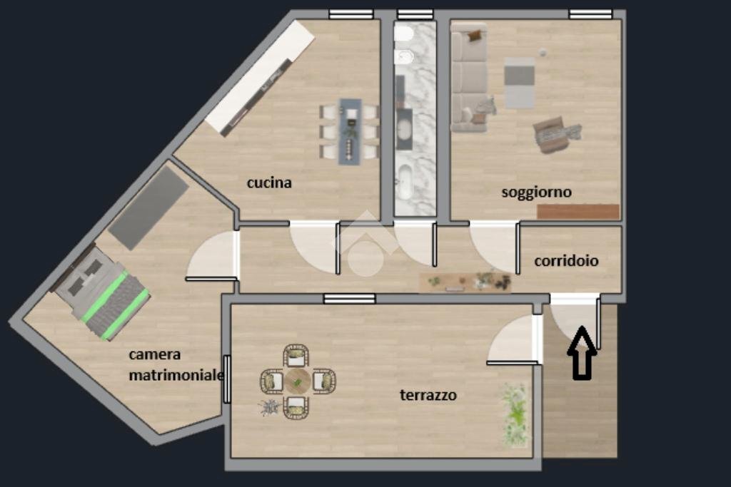 Bilocale Viale G. Marconi, Cusano Milanino - planimetria 1