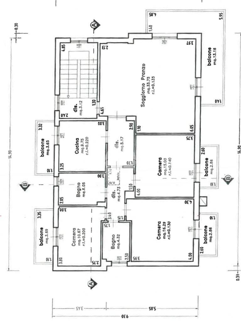 Quadrilocale Viale Giumbo, Rimini - planimetria 1