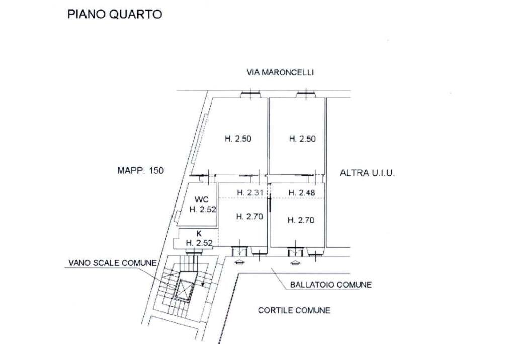 Trilocale Via Pietro Maroncelli, Milano - planimetria 1