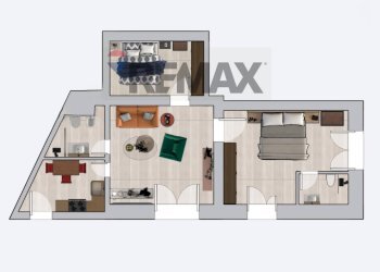 Planimetria arredata + immobile a fianco - Appartamento Via Saverio Mercadante
 
33 - 35, Triggiano - foto 14