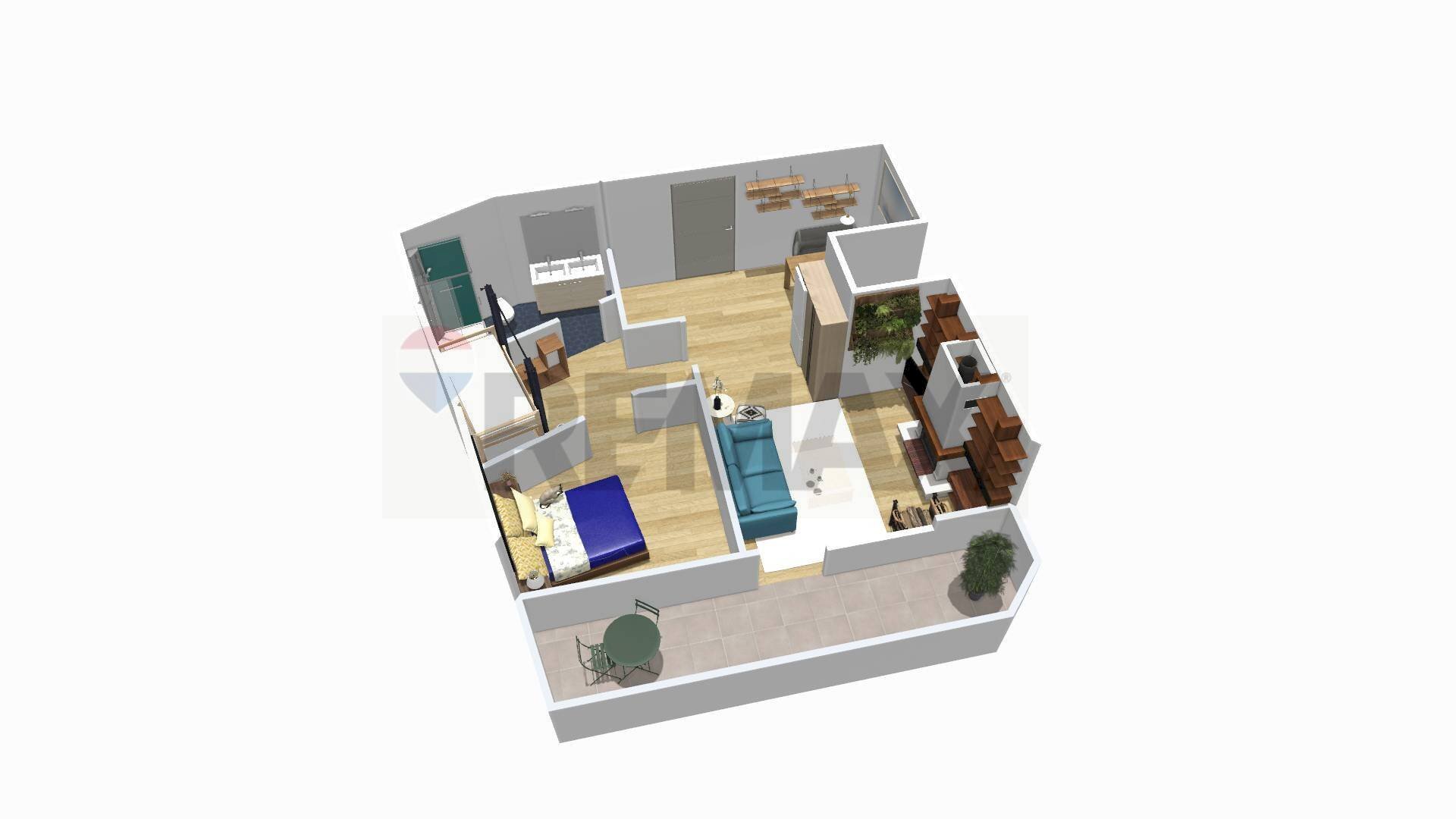 Pianta 3D - Bilocale Artogne - planimetria 1