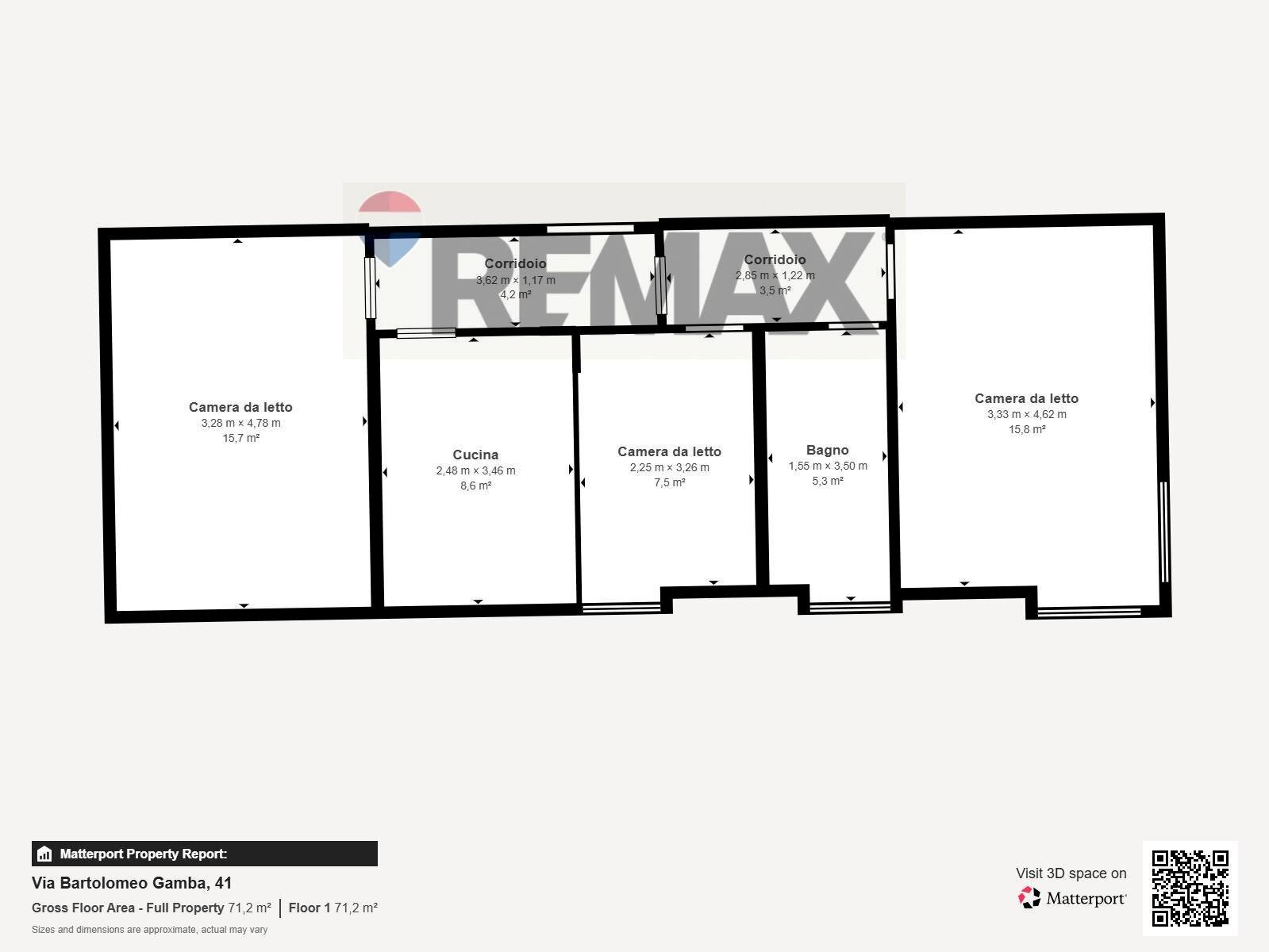 Pianta 2D - Quadrilocale Via B. Gamba
 
41, Vicenza - planimetria 1