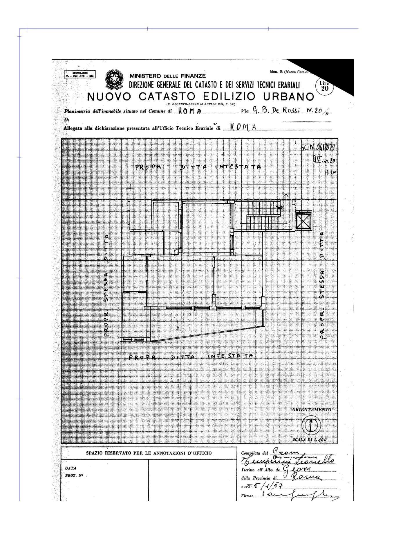 Foto 11 - Trilocale Via Giovanni Battista De Rossi
 
16, Roma - planimetria 1
