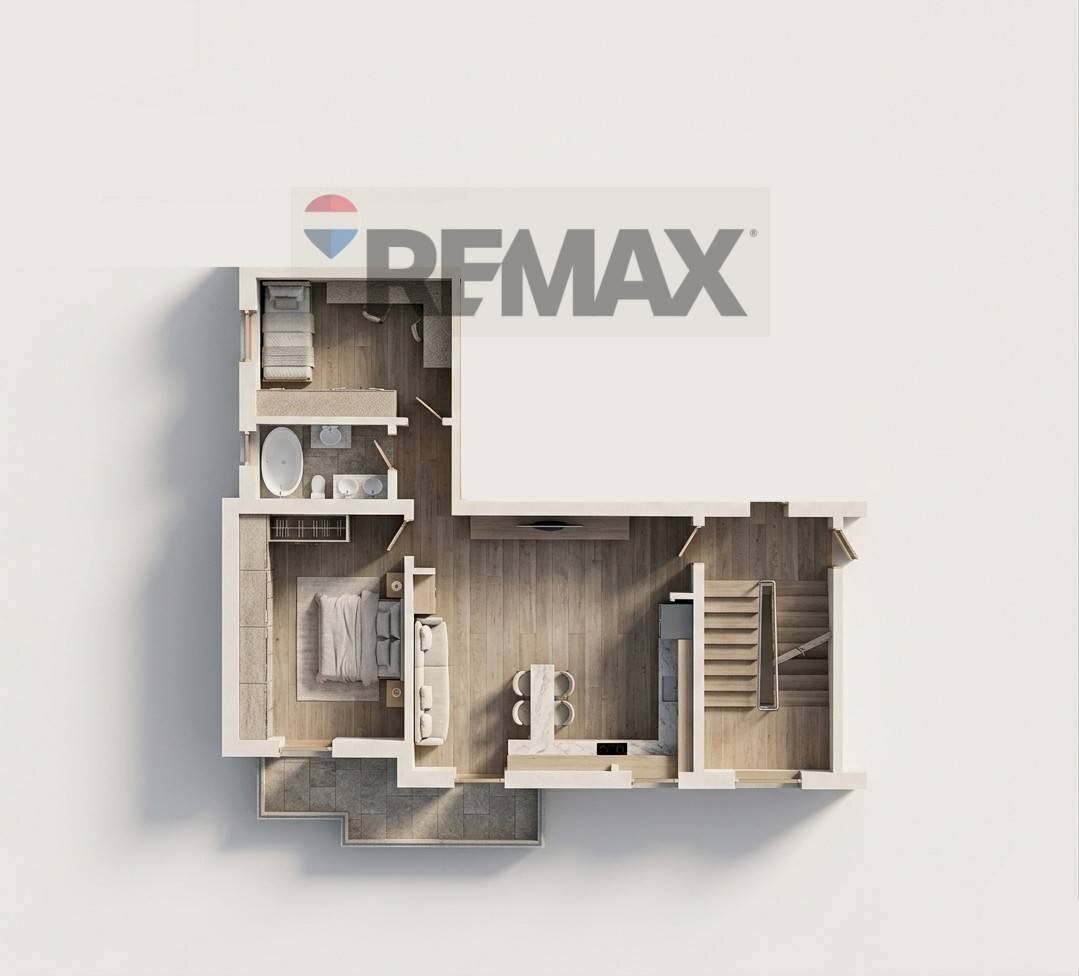 Pianta 3D - Trilocale Treviglio - planimetria 1