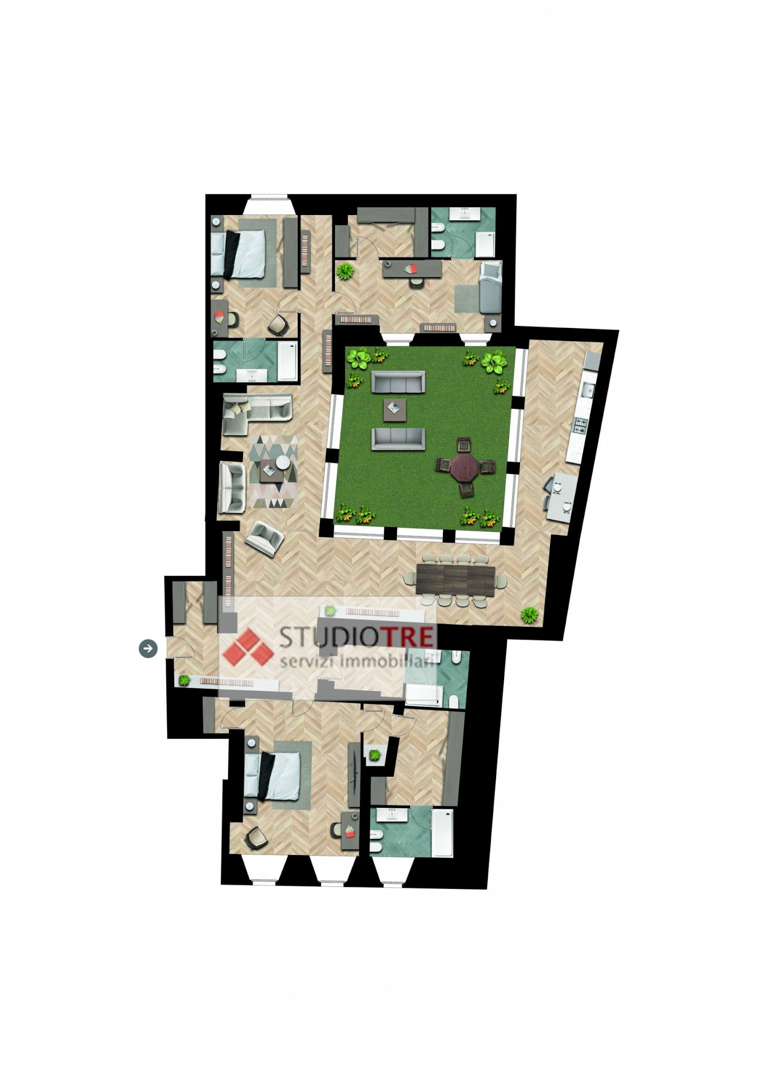 Foto 16 - Appartamento Piazza Del Lino
 
4, Pavia - planimetria 1