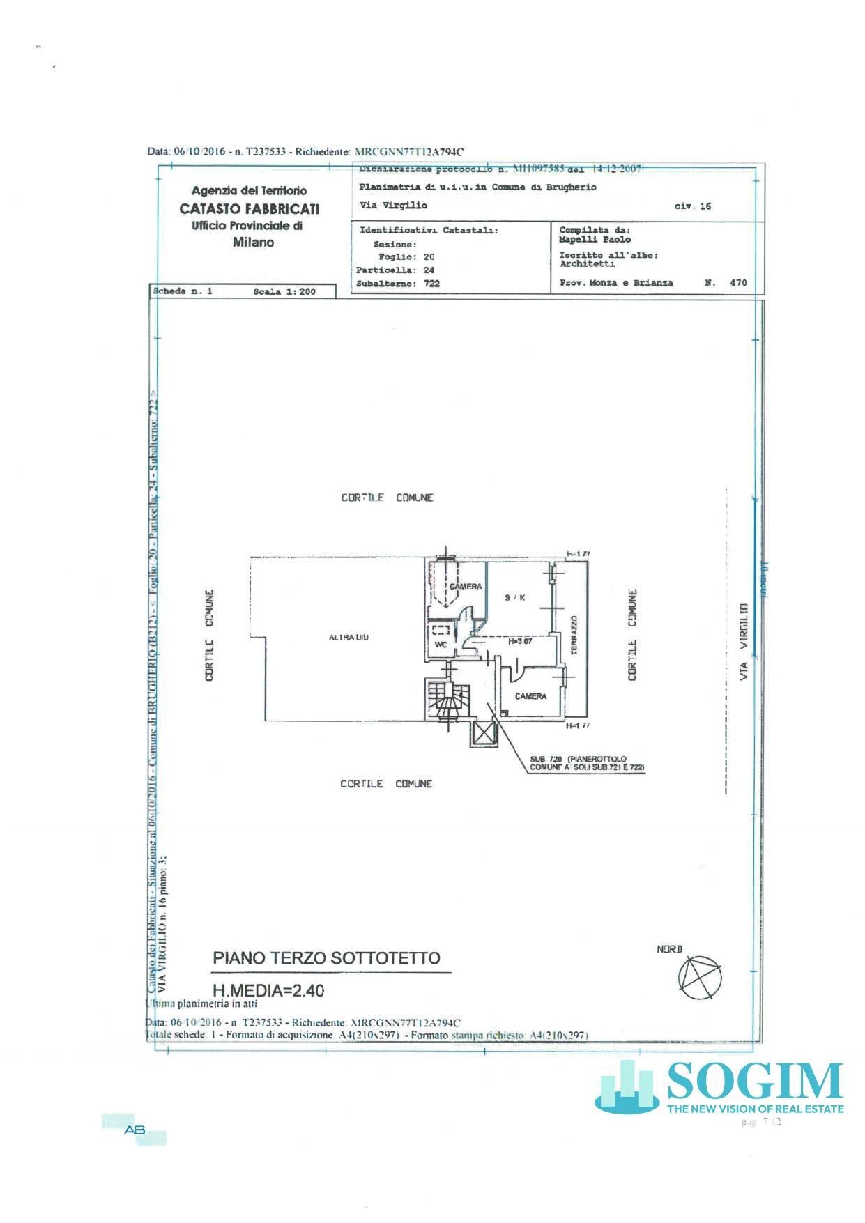 Foto 24 - Trilocale Via Virgilio
 
16, Brugherio - planimetria 1