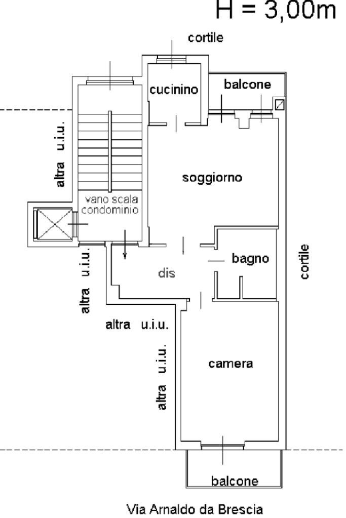 Bilocale Via Arnaldo da Brescia, Torino - planimetria 1