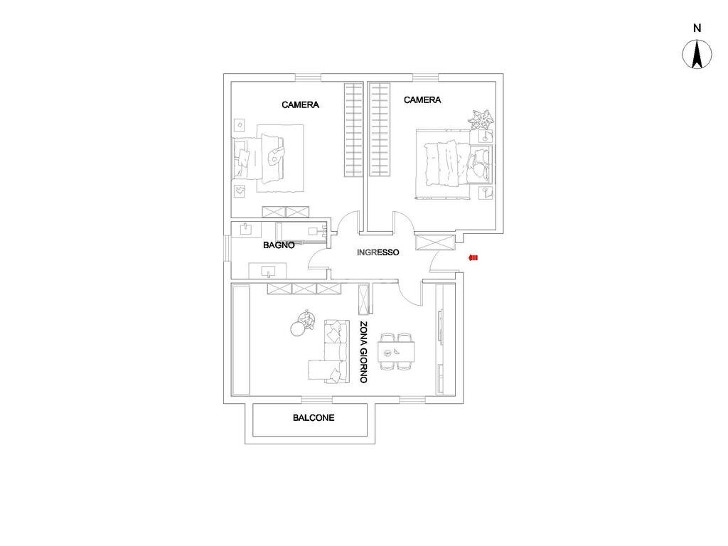 Trilocale Via Vittorio Veneto, Bareggio - planimetria 1
