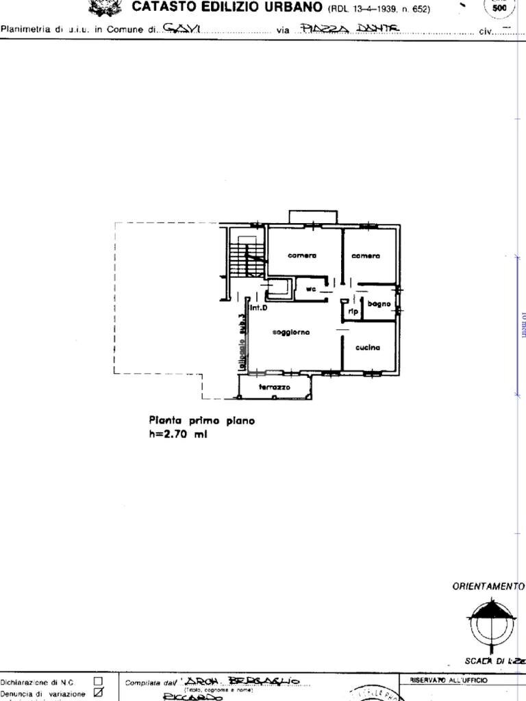 Appartamento Piazza Dante Alighieri, Gavi - planimetria 1