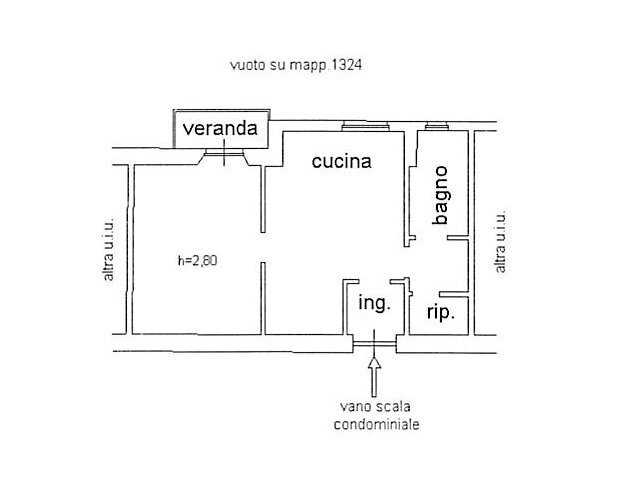 Bilocale via Michele Coppino, 5, Cuneo (zona Cuneo Nuova) - planimetria 1