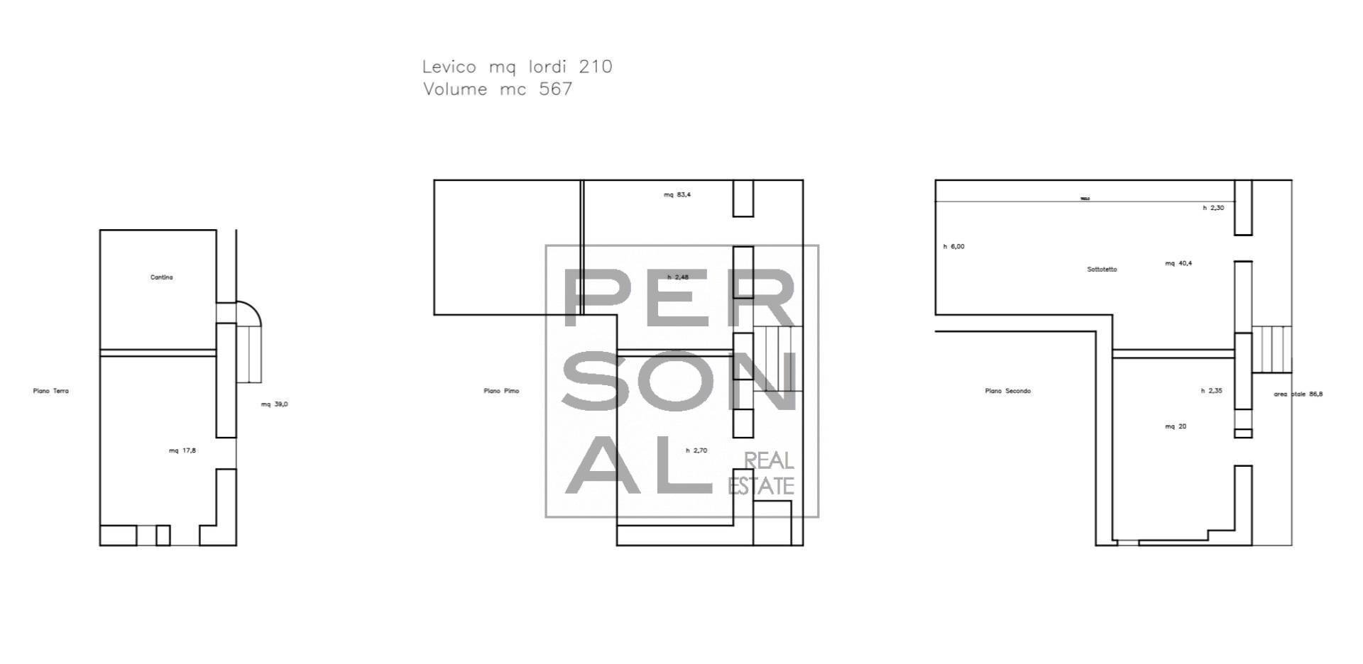 Foto 17 - Casa semi indipendente Levico Terme - planimetria 1