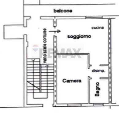 Pianta 2D - Bilocale Seregno - planimetria 1