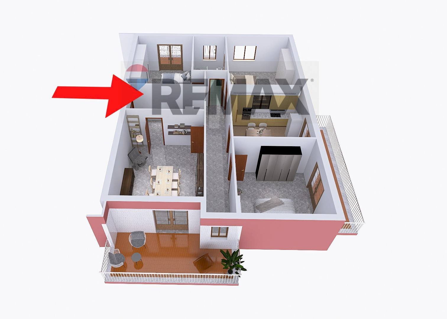 Pianta 3D - Four-room apartment Via Appia
 
41, Caivano - floor plans 1