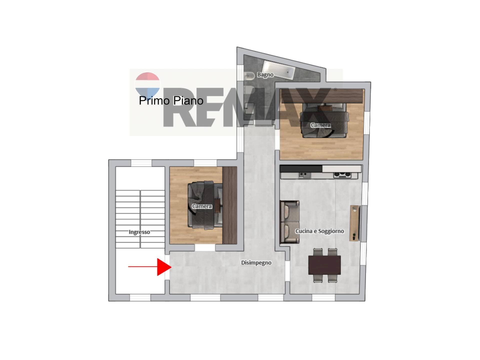 Pianta 2D - Three-room apartment Via della Chiesa
 
2, Morsano al Tagliamento - floor plans 1
