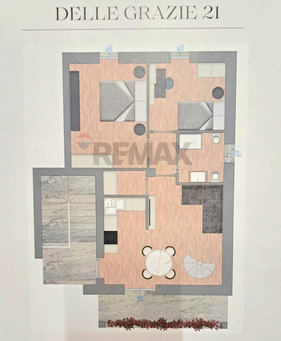 Pianta 2D - Trilocale Albuzzano - planimetria 1