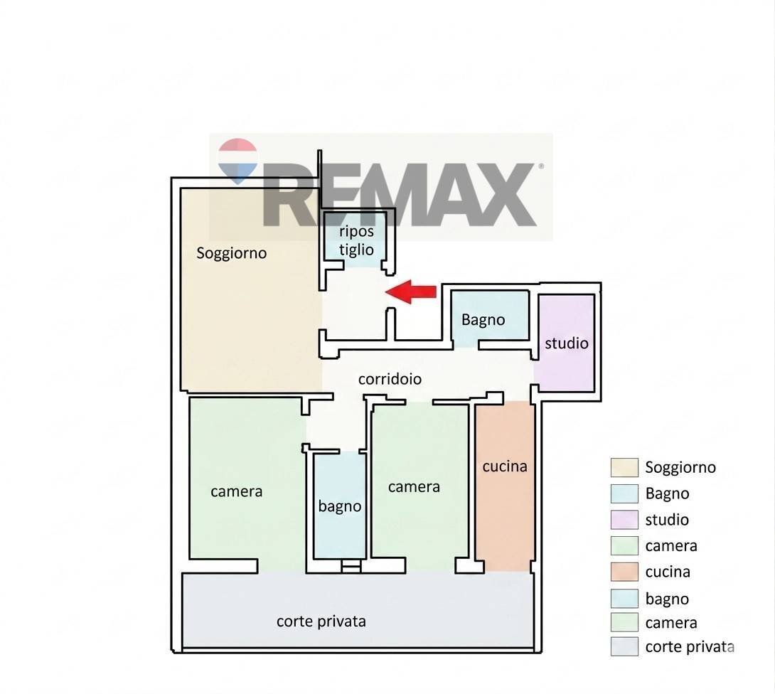 Pianta 2D - Four-room apartment Via Enrico Fermi, Roma - floor plans 1
