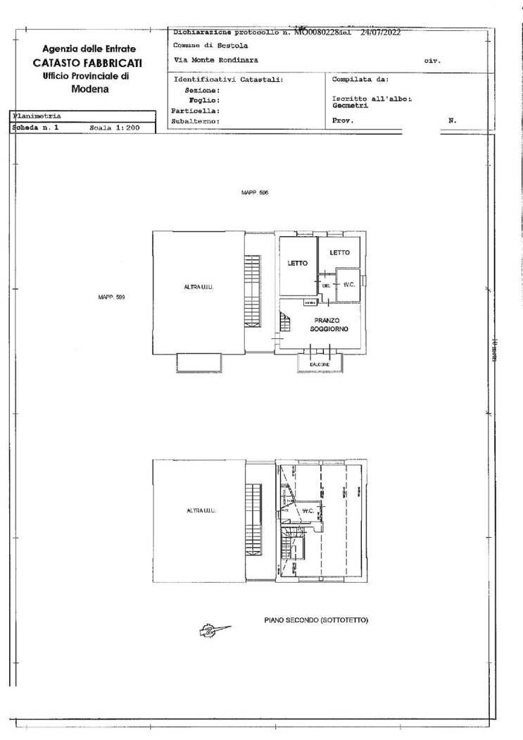 Quadrilocale via Monte Rondinara, Sestola - planimetria 1