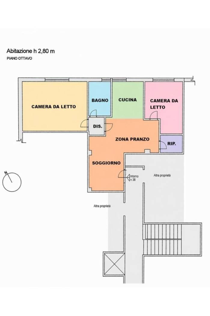 Trilocale via Attio Labeone, 50, Roma - planimetria 1