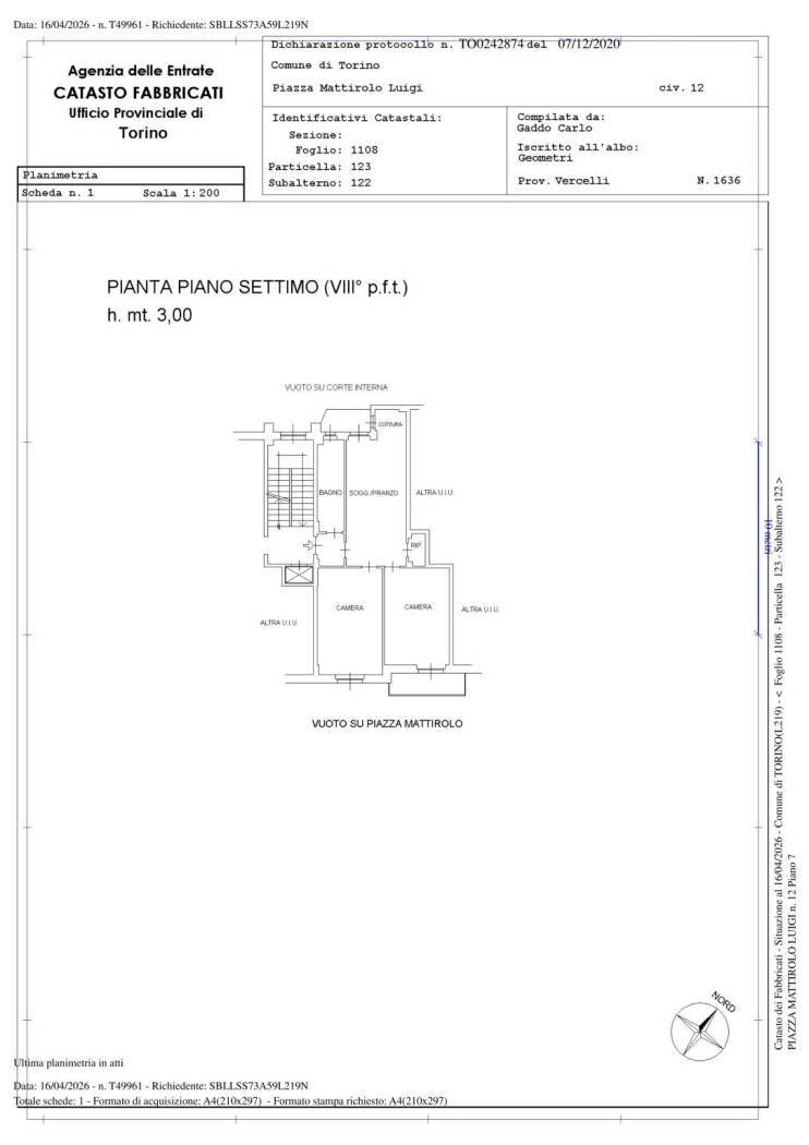 Three-room apartment piazza Luigi Mattirolo, 12, Torino - floor plans 1