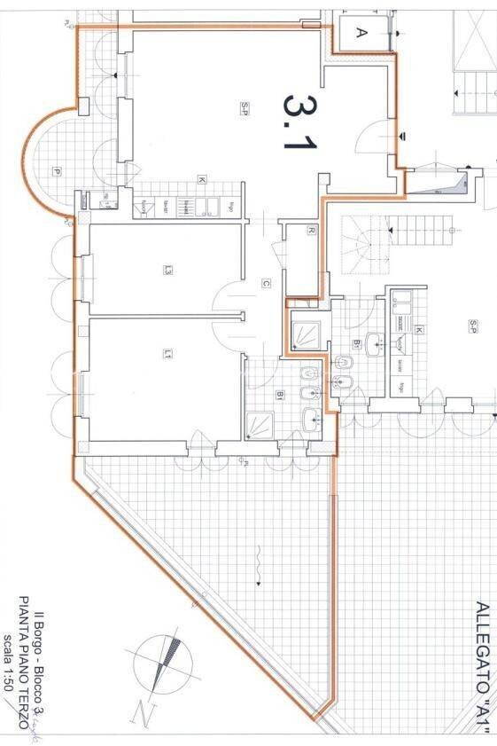 Trilocale via San Biagio di Valpolcevera, 20M, Genova (zona Pontedecimo) - planimetria 1