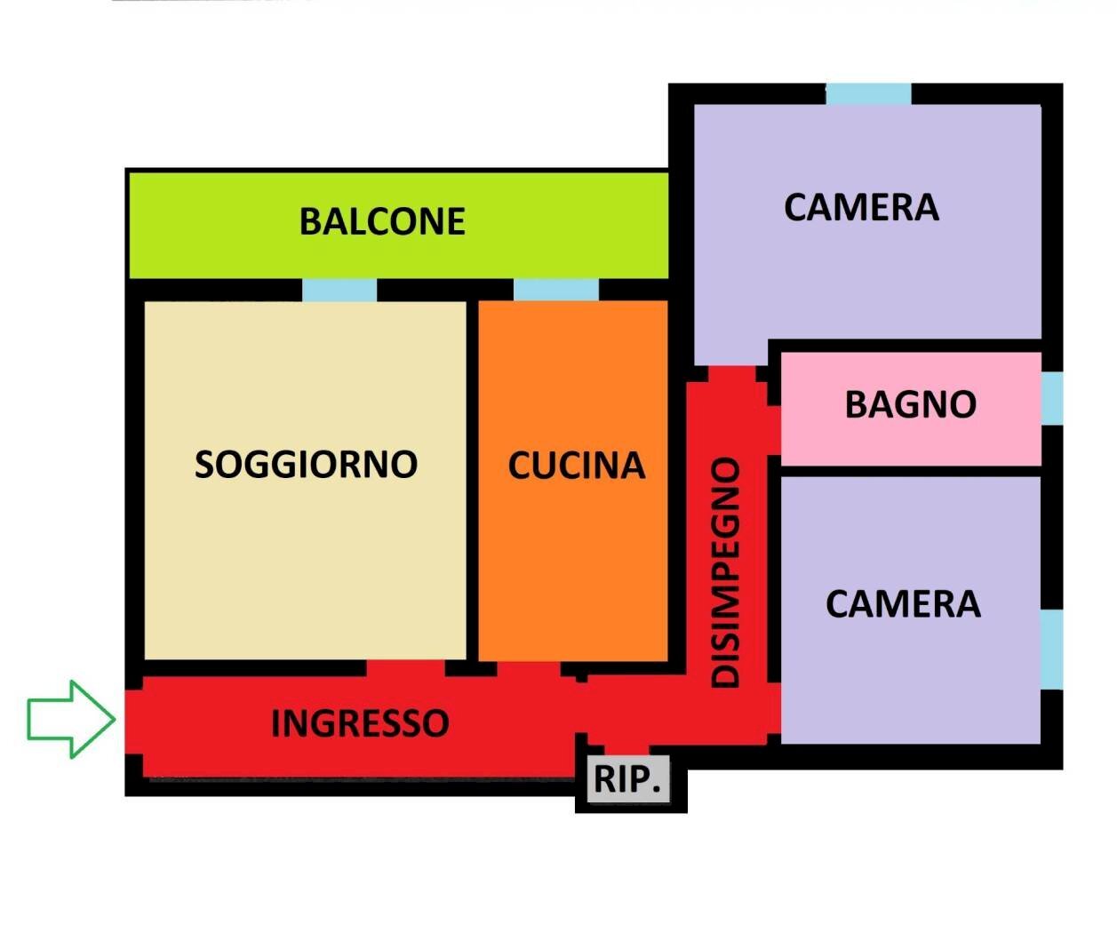 Appartamento via Circonvallazione Est, 12, Castello d'Argile - planimetria 1