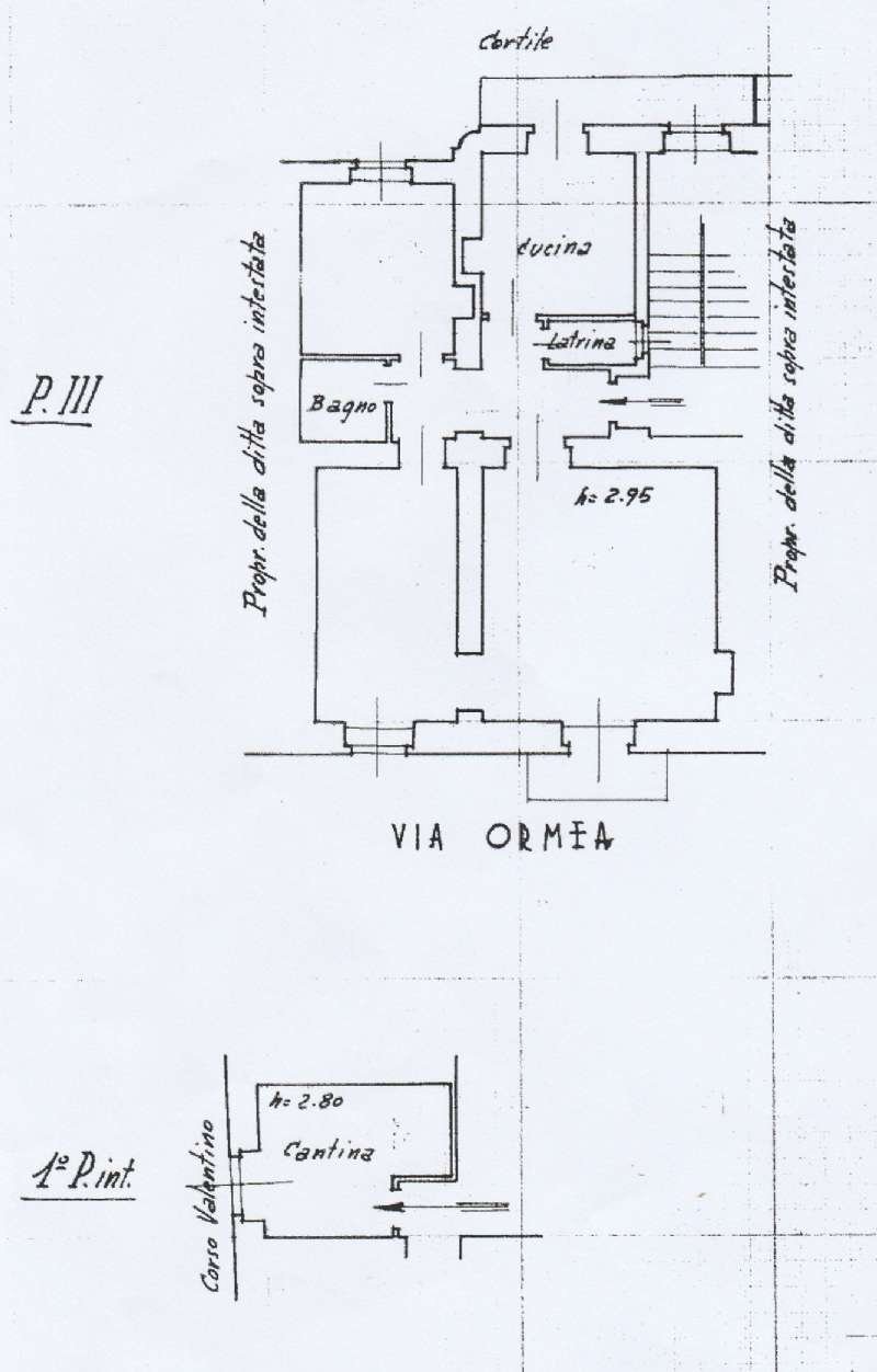planimetria - Trilocale via Ormea, 40, Torino (zona San Salvario) - planimetria 1