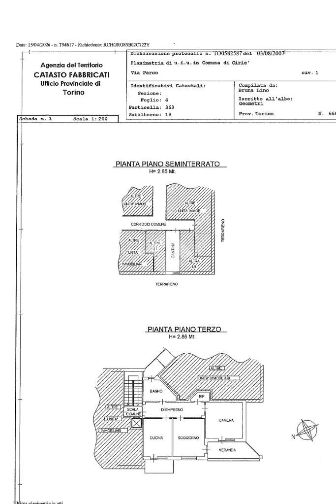 Trilocale Via parco, Ciriè - planimetria 1