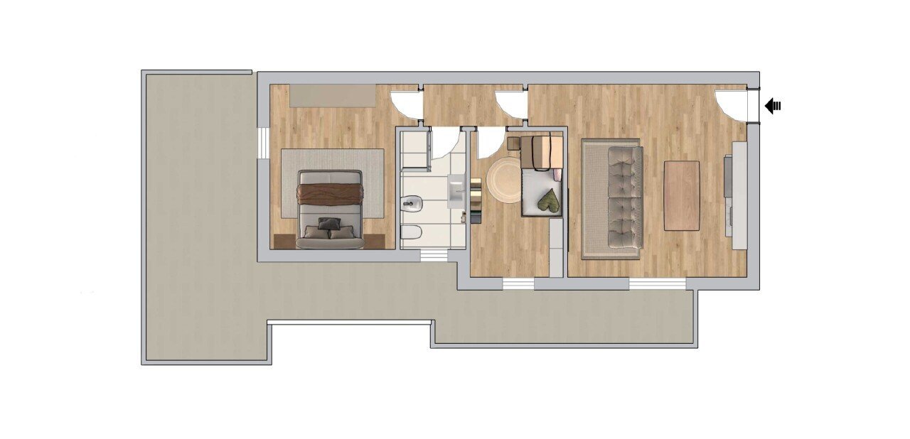 Planimetria 2D - Three-room apartment Decimomannu - photo 1