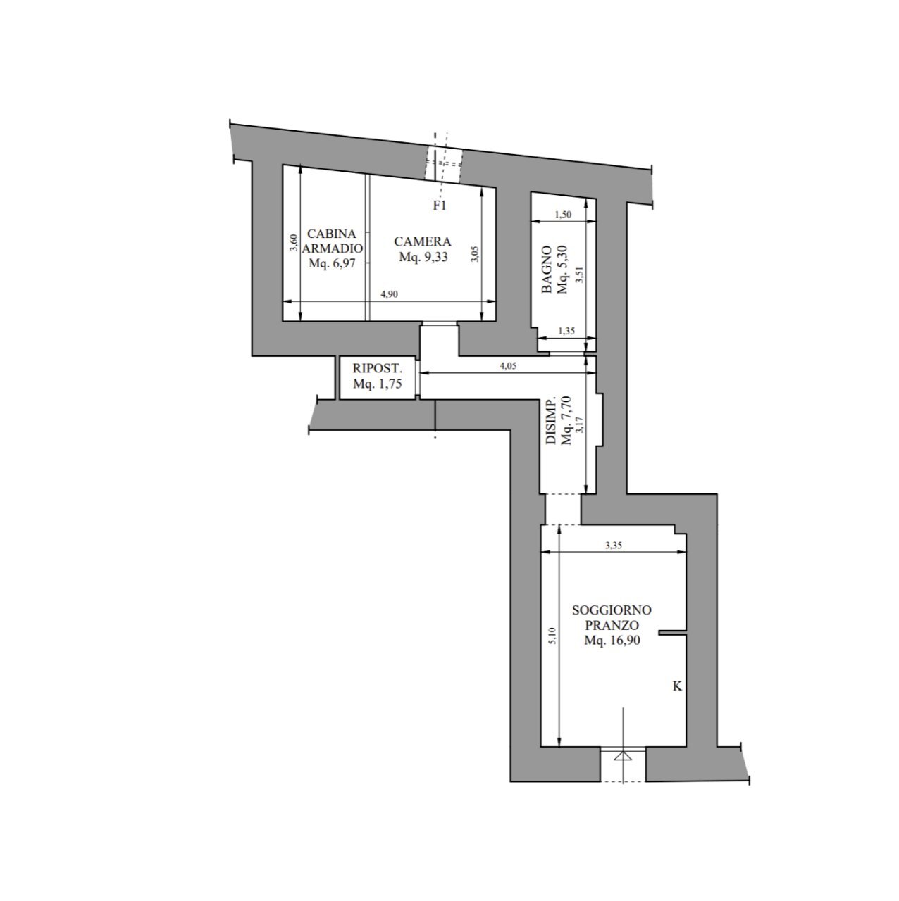 PLN - Quadrilocale Via Principe di Piemonte, Rocca Priora - planimetria 1