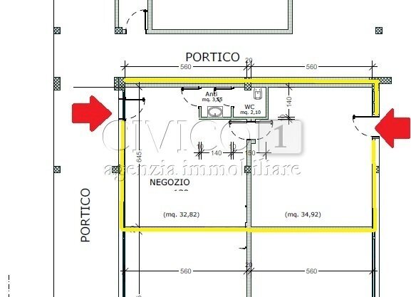 planimetria.jpg - Locale Commerciale Via Roma 110, Vigodarzere - planimetria 1