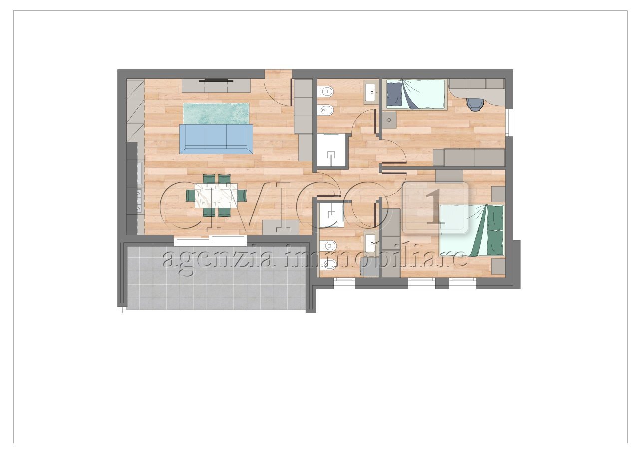 planimetria - Quadrilocale Via Foffani Antonio 9, Campodarsego - planimetria 1