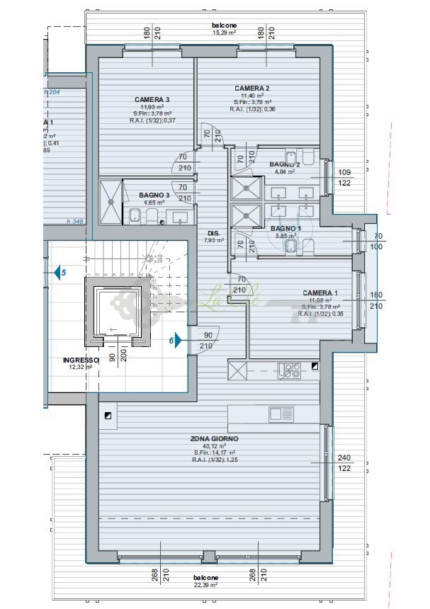 Piantina unita 6 - Quadrilocale Courmayeur - foto 2