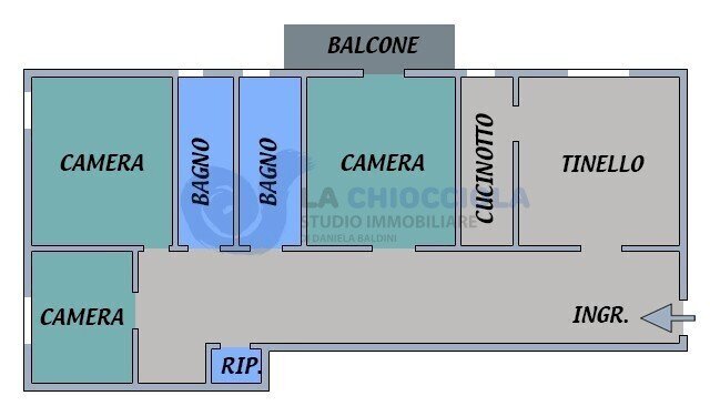 SA119 pianta - Four-room apartment Bologna (neighborhood Saragozza) - floor plans 1
