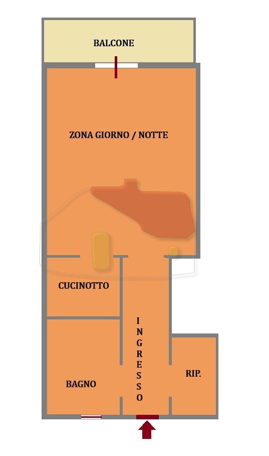 planimetria - Monolocale Via Franco Alfano 59, Sanremo - planimetria 1