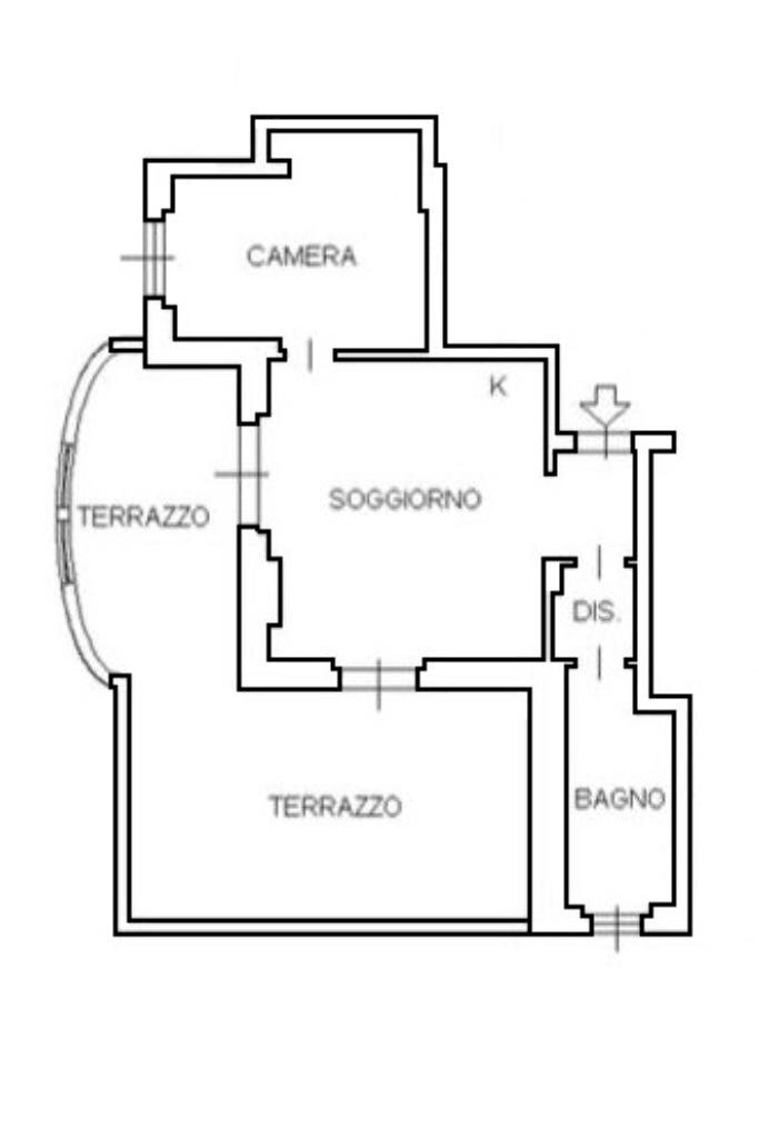 Bilocale Via Caduti in Missione di Pace, Milano (zona Lambrate) - planimetria 1