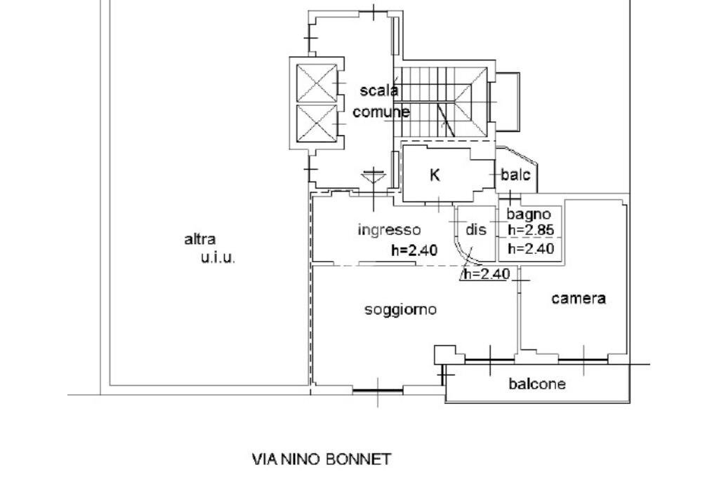 Bilocale Via Nino Bonnet, Milano - planimetria 1