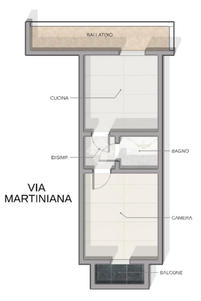 Bilocale Via Martiniana, Torino (zona San Paolo) - planimetria 1