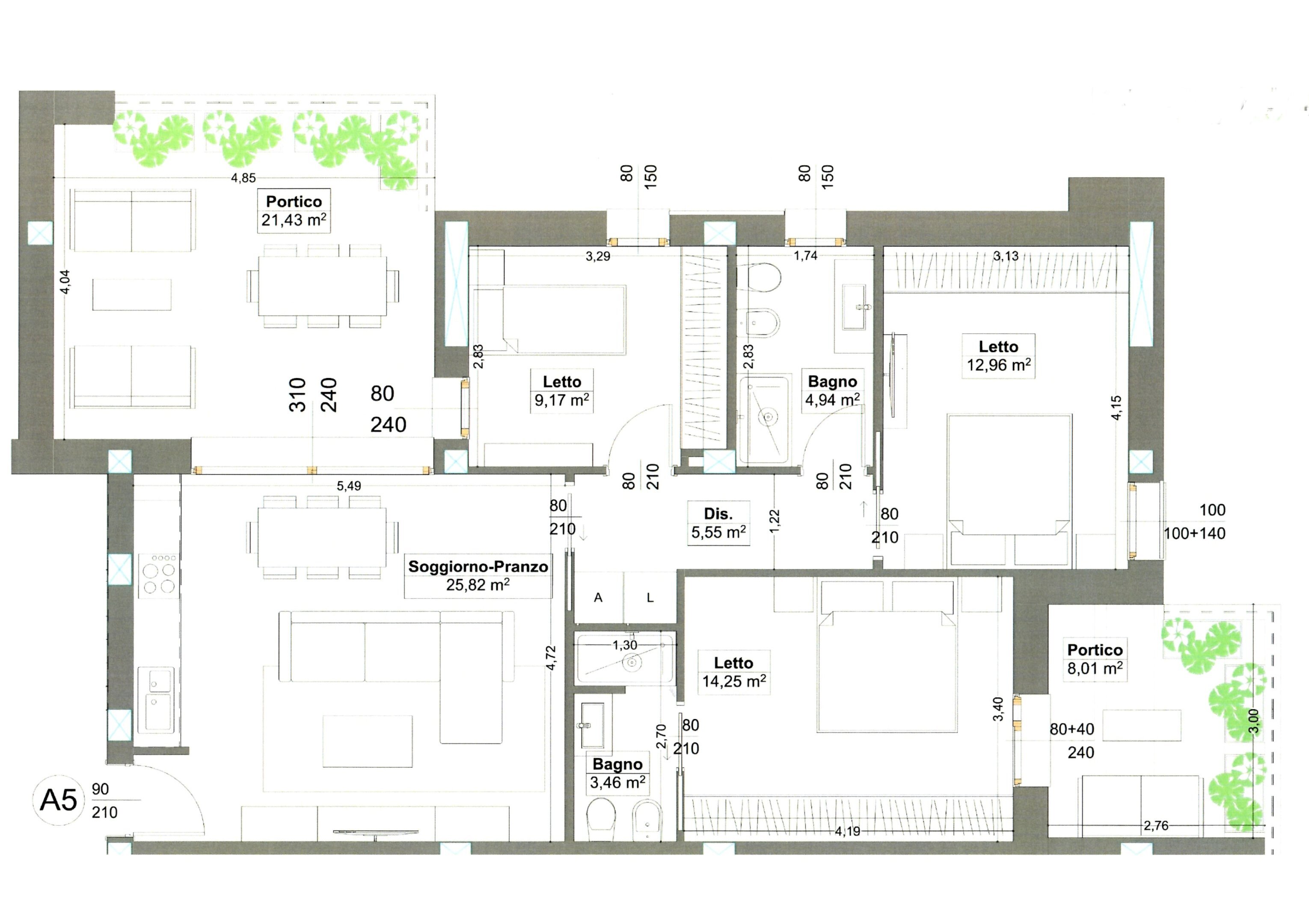 Quadrilocale SS16, 110, Riccione - planimetria 1
