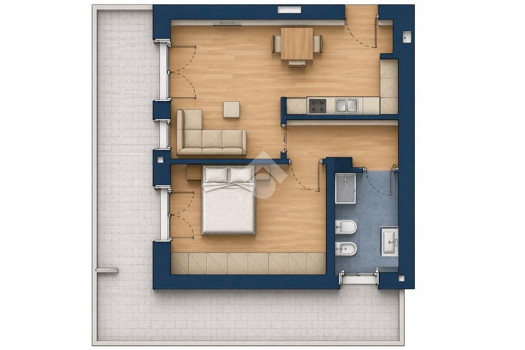 Bilocale Via Umbria, Peschiera Borromeo - planimetria 1