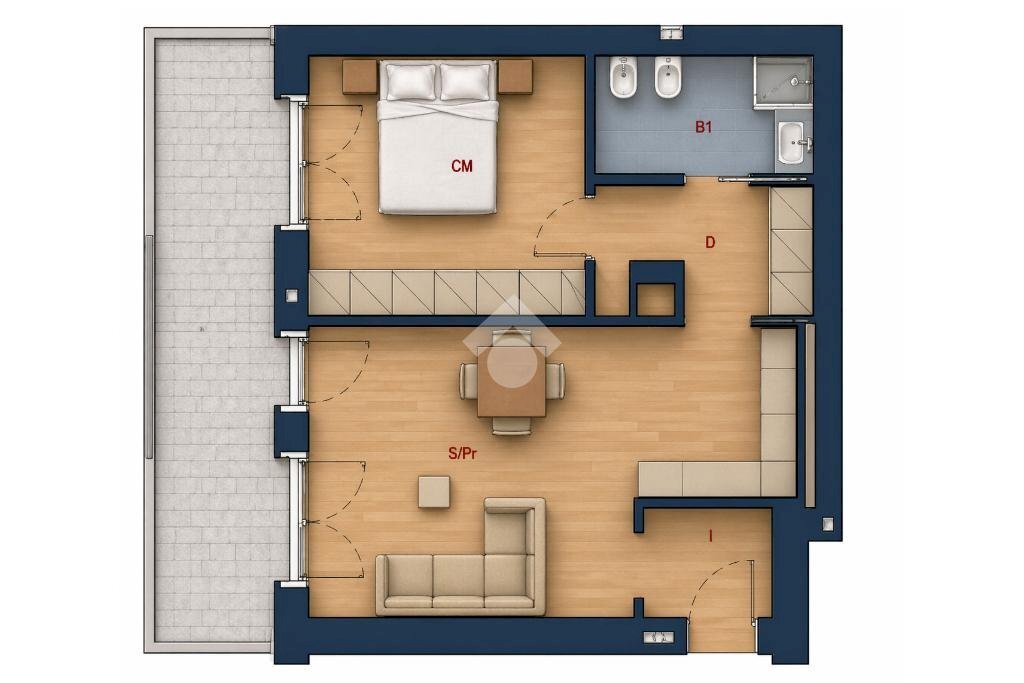 Bilocale Via Umbria, Peschiera Borromeo - planimetria 1