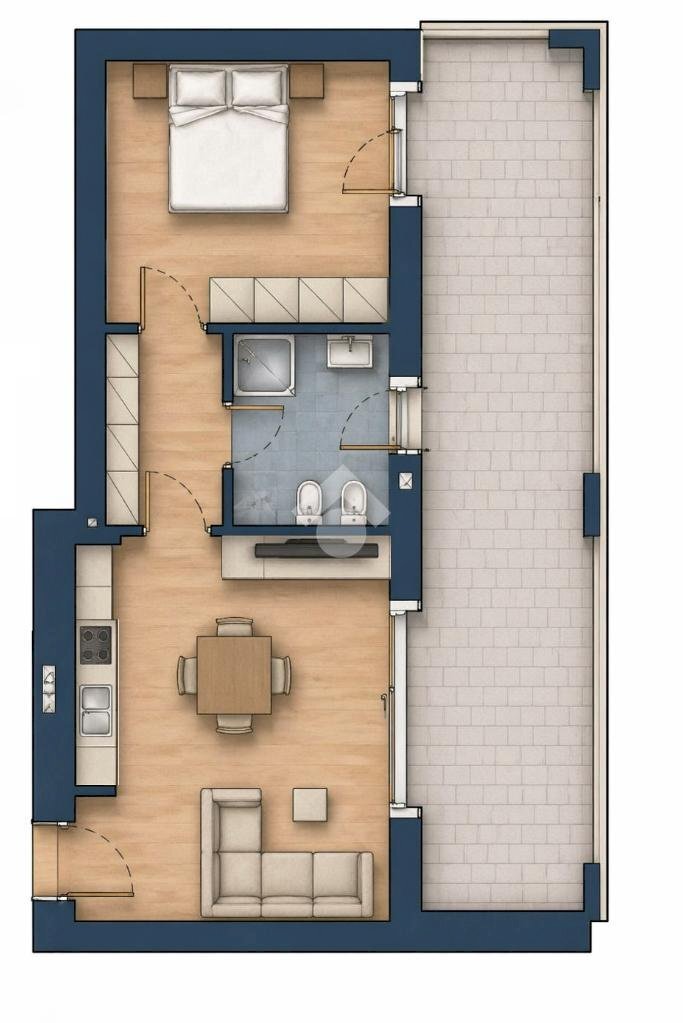 Bilocale Via Umbria, Peschiera Borromeo - planimetria 1