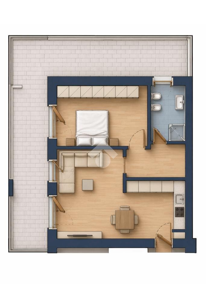 Bilocale Via Umbria, Peschiera Borromeo - planimetria 1