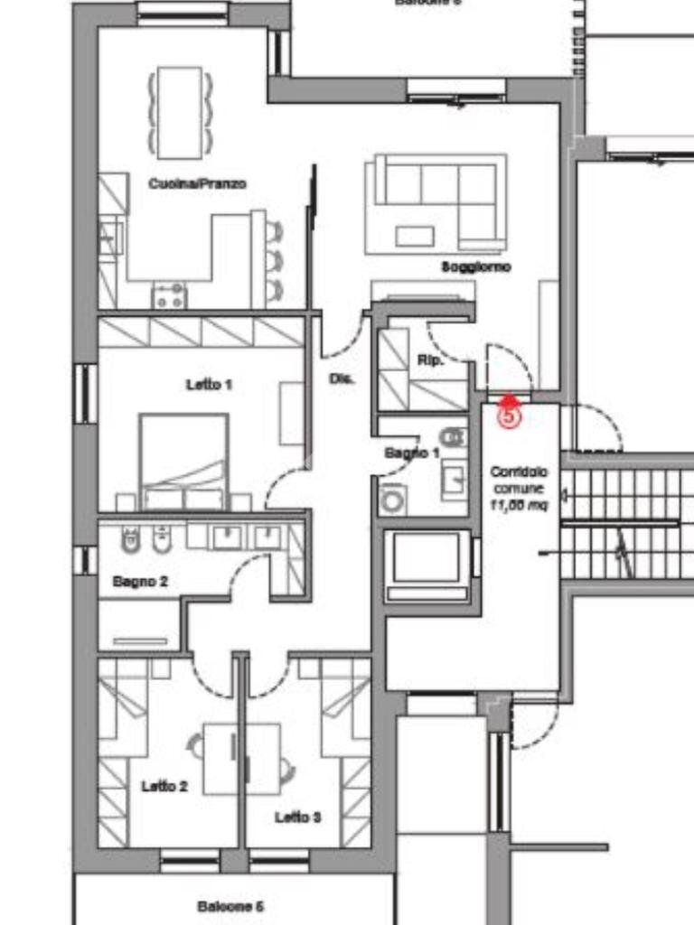 Quadrilocale via goti, Scandiano - planimetria 1