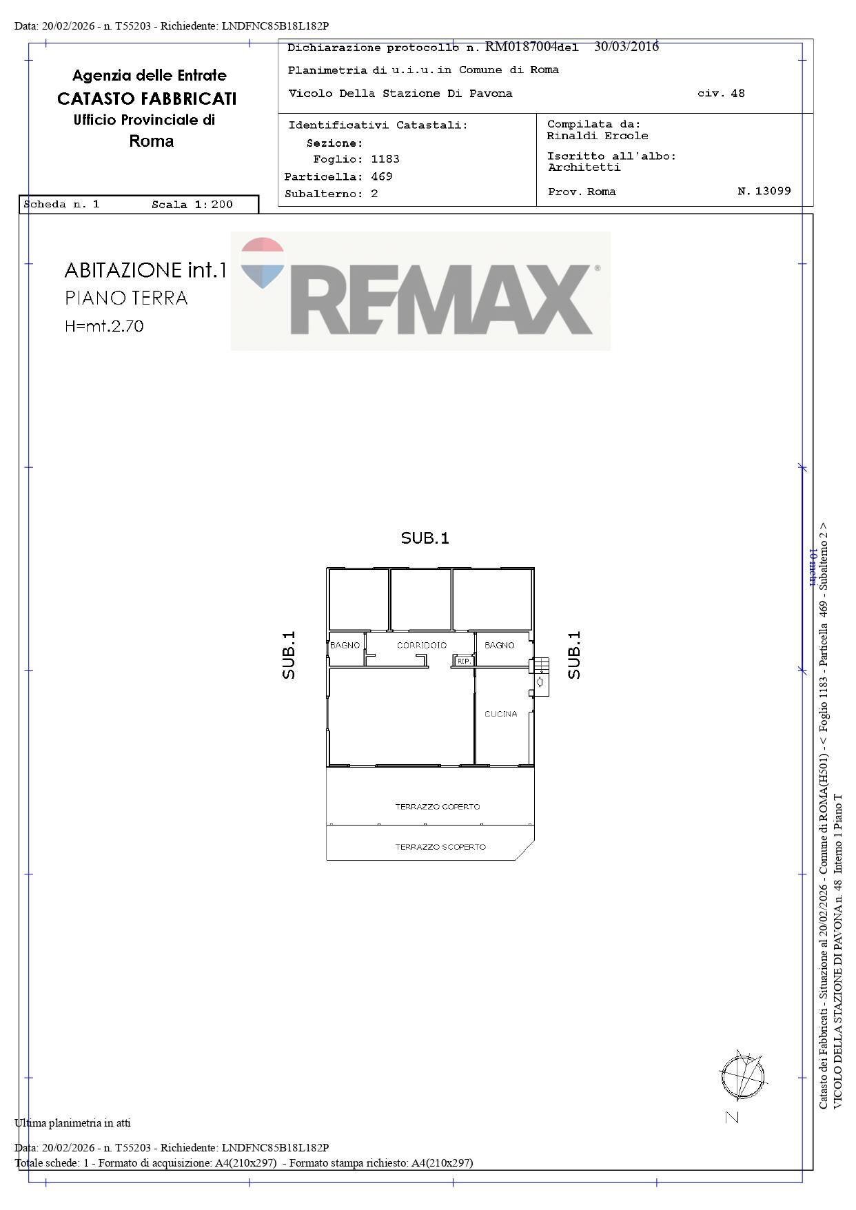 Pianta 2D - Baita Vicolo Della Stazione Di Pavona
 
48, Roma - planimetria 1